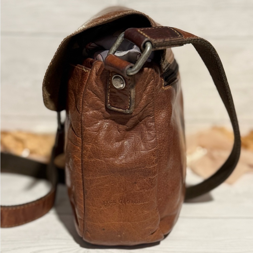 Jack Georges Brown Leather Crossbody - Picture 2 of 13